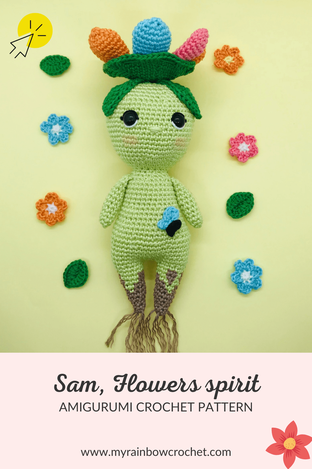 pattern crochet amigurumi sam the flowers spirit